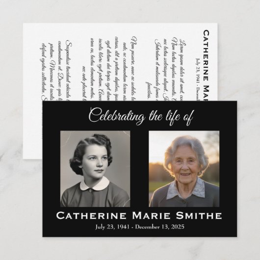 Doppelbild für Beerdigung oder Gedenkfeier (Vorne/Hinten)