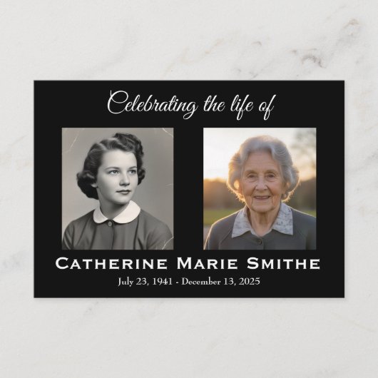 Doppelbild für Beerdigung oder Gedenkfeier (Vorderseite)