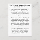 Doppelbild für Beerdigung oder Gedenkfeier (Rückseite)