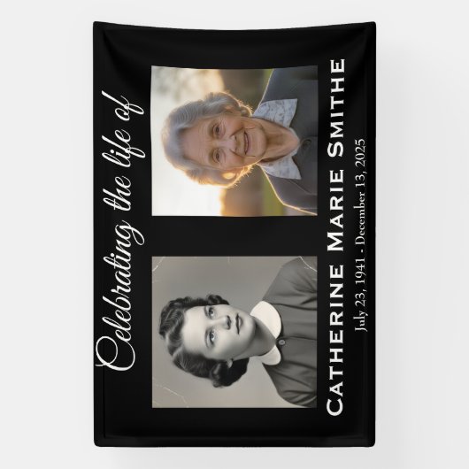 Doppelbild für Beerdigung oder Gedenkfeier Banner (Vertikal)