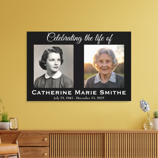 Doppelbild für Beerdigung oder Gedenkfeier Leinwanddruck (Insitu (Wohnzimmer))