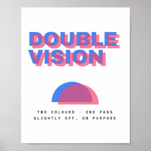 Doppelbild Optische Täuschung Retro Matt Poster
