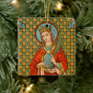 Doppelbild St. Barbara (JP 01) Square Keramikornament