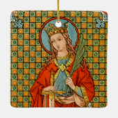 Doppelbild St. Barbara (JP 01) Square Keramikornament (Rückseite)