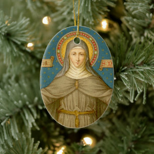 Doppelbild St. Klara von Assisi (SAU 027) Keramik Ornament
