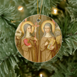 Doppelbild Two Poor Clare Saints (SAU 027) Keramik Ornament