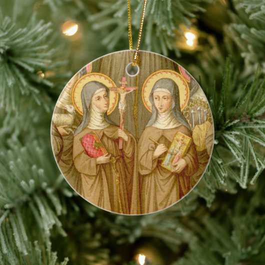 Doppelbild Two Poor Clare Saints (SAU 027) Keramik Ornament (Baum)