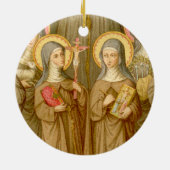 Doppelbild Two Poor Clare Saints (SAU 027) Keramik Ornament (Hinten)