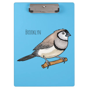Doppelbind-Prachtfink-Vogel-Cartoon-Illustration Klemmbrett