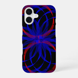 Doppelblaubeer-Farbige Geometrische iPhone 16 Hüll Hülle