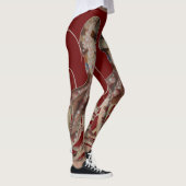 Doppelblauer Kraken auf blutroten Leggings (Rechts)