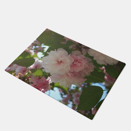 Doppelblühende Kirschbaum I Frühjahrsblüte Fußmatte (Schrägansicht)