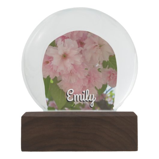 Doppelblühende Kirschbaum II Frühlingsflora Schneekugel (Vorderseite)