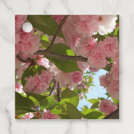 Doppelblühende Kirschbaum III Frühlingsflora Geschenkanhänger (Vorderseite)