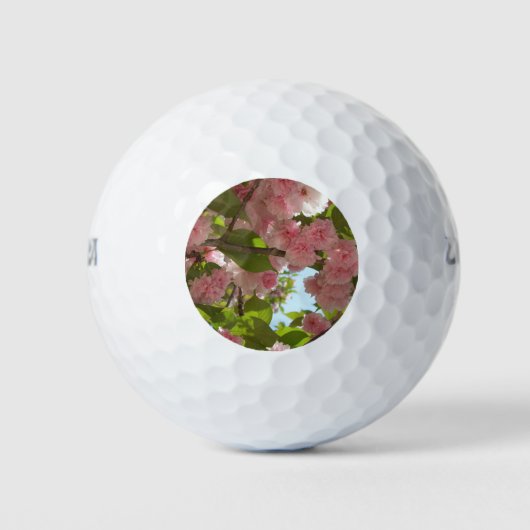 Doppelblühende Kirschbaum III Frühlingsflora Golfball (Vorderseite)