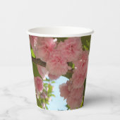 Doppelblühende Kirschbaum III Frühlingsflora Pappbecher (Rückseite)