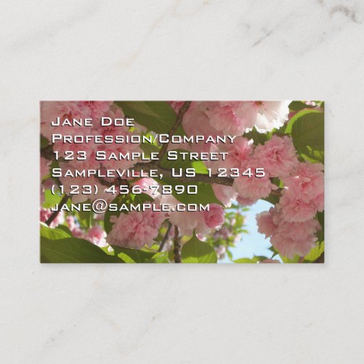Doppelblühende Kirschbaum III Frühlingsflora Visitenkarte (Vorderseite)