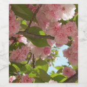 Doppelblühende Kirschbaum III Frühlingsflora Weinetikett (Einzelnes Label)