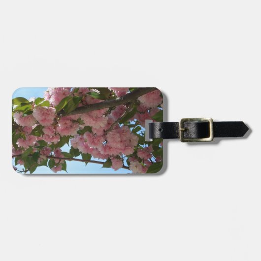 Doppelblühende Kirschbaum IV Frühjahr Gepäckanhänger (Vorderseite horizontal)