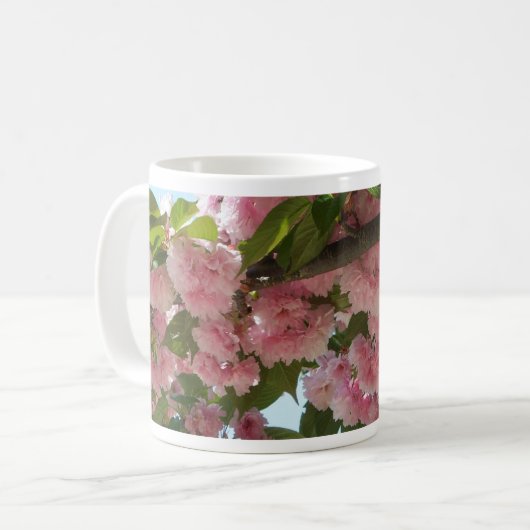 Doppelblühende Kirschbaum IV Frühjahr Kaffeetasse (Vorderseite Links)