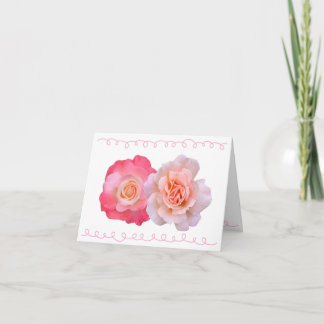 Doppelblüte – Rosen-Notizkarte Dankeskarte