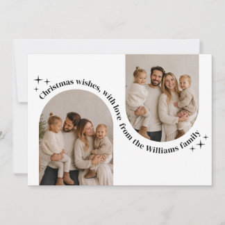 Doppelbogen-Foto Familien-Weihnachten Feiertagskarte