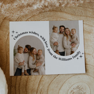 Doppelbogen-Foto Familien-Weihnachten  Feiertagskarte