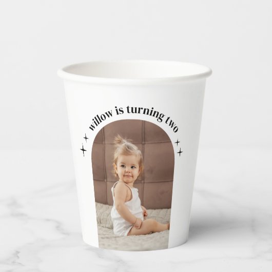 Doppelbogen Foto Joint Geburtstag Pappbecher (Vorderseite)