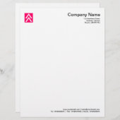 Doppelbogen - Neon Red Briefbogen (Vorne/Hinten)