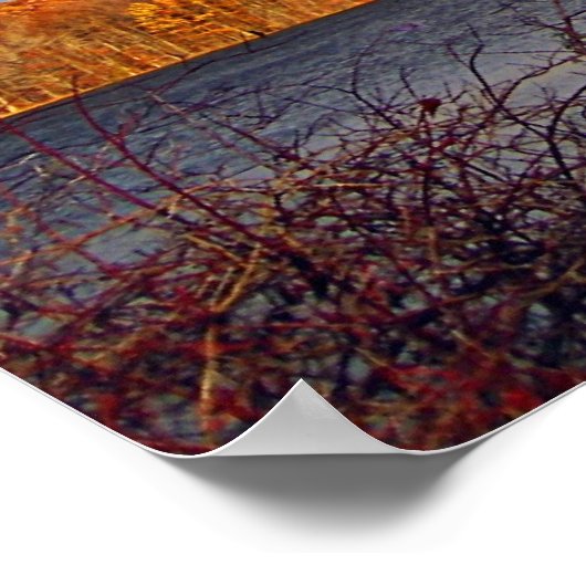 Doppelbögen Rainbows über See Poster (Ecke)