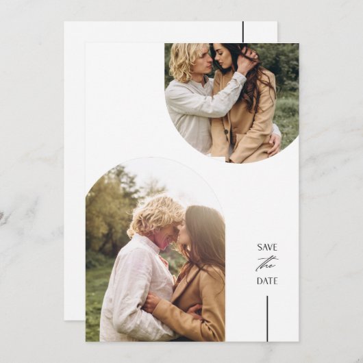 Doppelbogen Save-the-Date-Hochzeitseinladungen Einladung (Vorne/Hinten)
