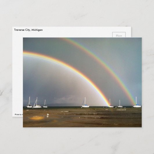 Doppelbogen über der Traverse City Postkarte (Vorne/Hinten)