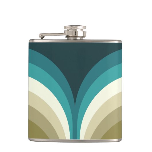 Doppelbogendekoration im Retrostil Flachmann (Vorderseite)