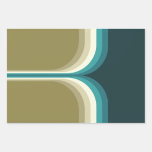 Doppelbogendekoration im Retrostil Geschenkpapier Set