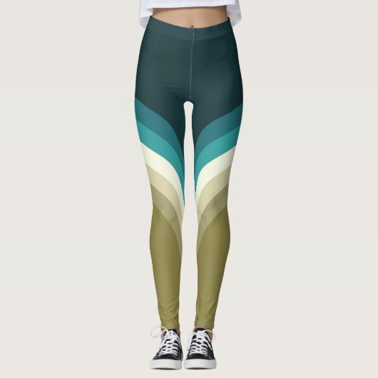 Doppelbogendekoration im Retrostil Leggings (Vorderseite)