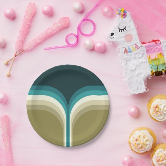 Doppelbogendekoration im Retrostil Pappteller (Party)