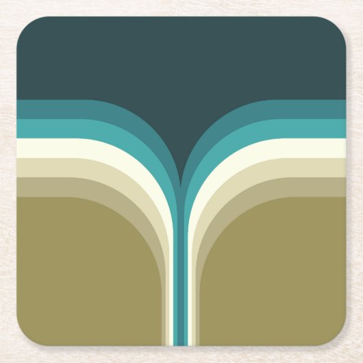 Doppelbogendekoration im Retrostil Rechteckiger Pappuntersetzer (Vorderseite)
