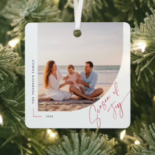 Doppelbogige Familienstrandfoto-Weihnachtsdekorati Ornament Aus Metall