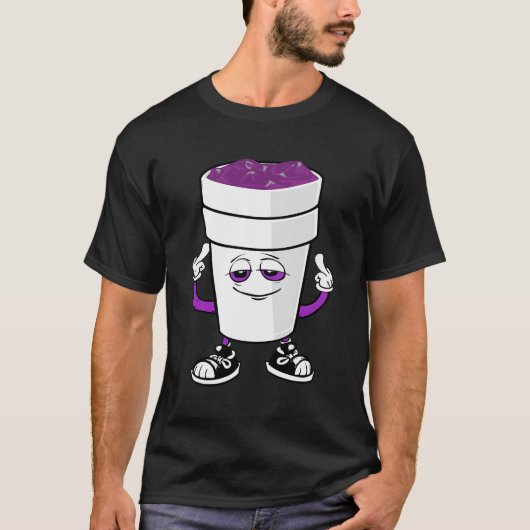 Doppelcup Styropor Lean Codein Lila trank Siz T-Shirt (Vorderseite)