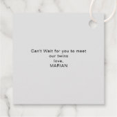 Doppeldanke neutrale Twins Kleidung Gefälligkeitst Geschenkanhänger (Rückseite)