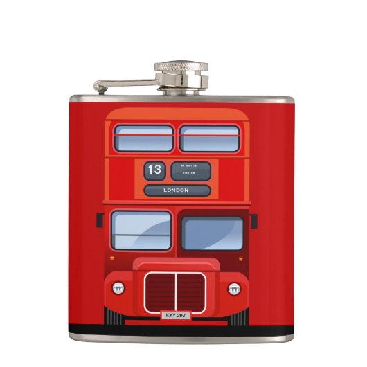 Doppeldecker-Bus-Flasche Londons rote Flachmann (Vorderseite)