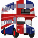 Doppeldecker-Bus Fotoskulptur Magnet<br><div class="desc">Ein Magnet eines Busses des doppelten Deckers,  der ähnelt einem Gewerkschafts-Jack.</div>