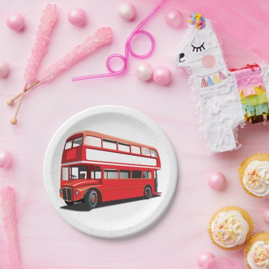 Doppeldecker-Bus Pappteller (Party)