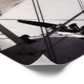 Doppeldecker-Flügel-Abstrakt-Antik-Flugzeug-Kunst Poster (Ecke)