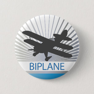 Doppeldecker-Flugzeug Button