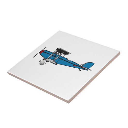 Doppeldecker-Flugzeug Fliese (Seite)