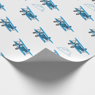 Doppeldecker im Wolkenflugzeug-Wrapping Geschenkpapier