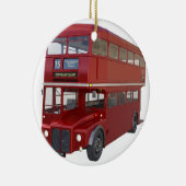 Doppeldecker-roter Bus im vorderen Profil Keramikornament (Rechts)