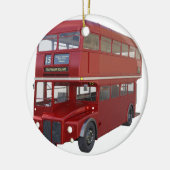 Doppeldecker-roter Bus im vorderen Profil Keramikornament (Links)