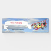 Doppeldecker-Schleppen-Fahne im blauen Himmel Banner (Horizontal)